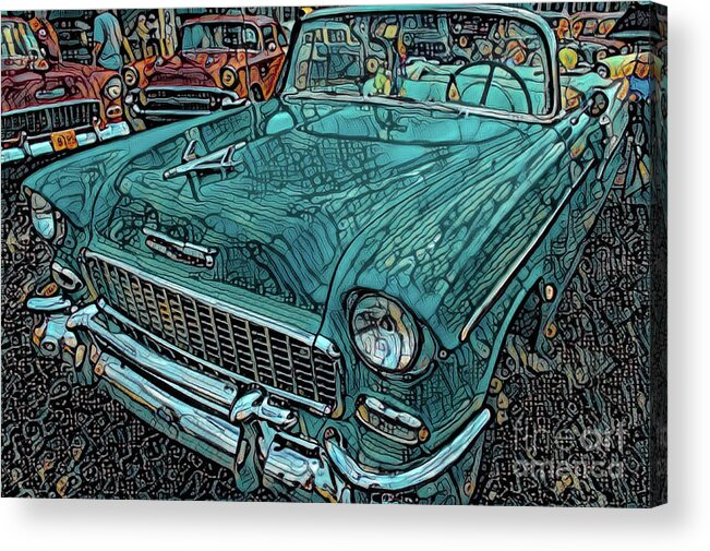 1955 Chevrolet Acrylic Print featuring the photograph Bel Air by Diana Mary Sharpton
