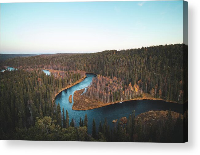 Kuusamo Acrylic Print featuring the photograph Bend in the Kitkajoki River in Oulanka National Park by Vaclav Sonnek