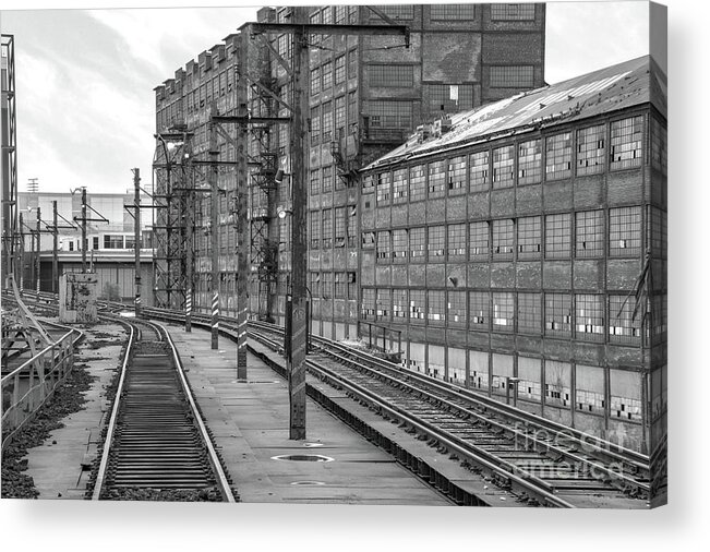 Bethlehem Acrylic Print featuring the photograph Bethlehem Steel - Buildings - Black and White by Sturgeon Photography