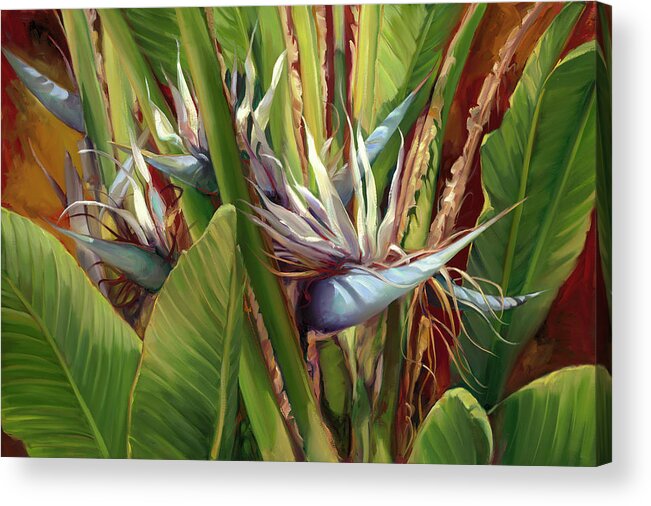 Bird Of Paradise Acrylic Print featuring the painting Big Bird of Paradise by Laurie Snow Hein