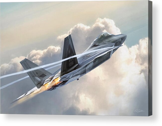 Aviation Acrylic Print featuring the digital art Bird Of Prey by Peter Chilelli