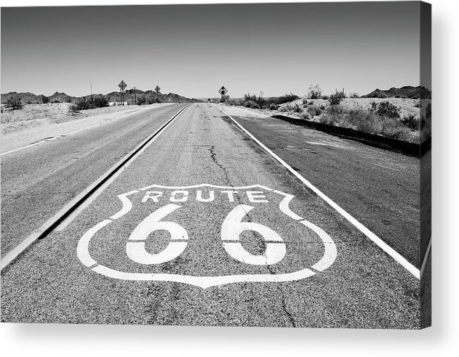 Arizona Acrylic Print featuring the photograph Black Arizona Series - Route 66 by Philippe HUGONNARD