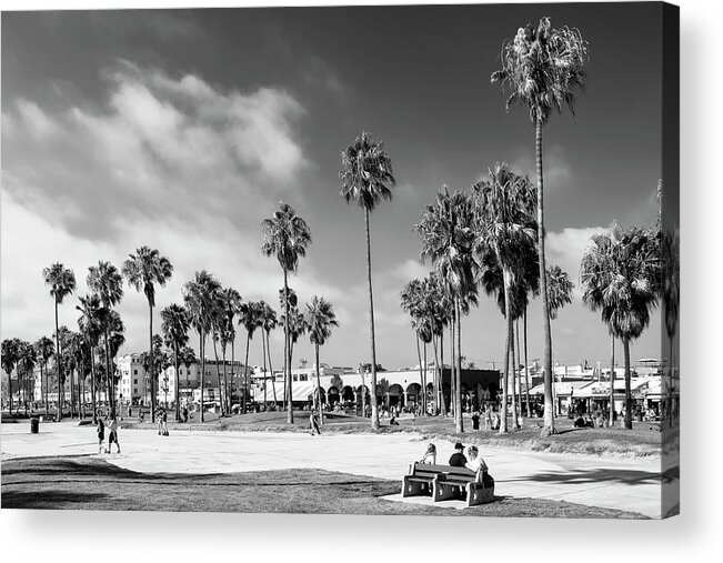 Venice Beach Acrylic Print featuring the photograph Black California Series - Summer at Venice Beach by Philippe HUGONNARD