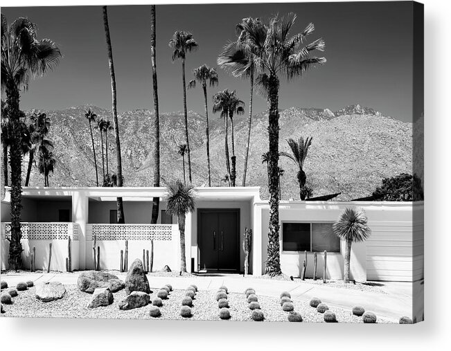 Architecture Acrylic Print featuring the photograph Black California Series - White House Palm Springs by Philippe HUGONNARD