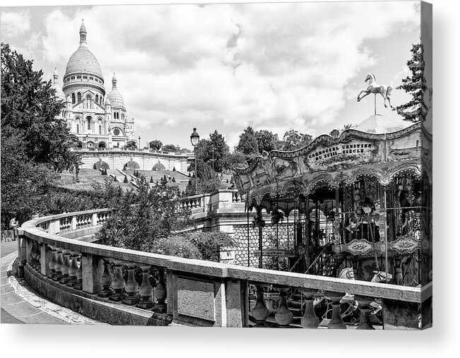 France Acrylic Print featuring the photograph Black Montmartre Series - Weekend in Paris by Philippe HUGONNARD