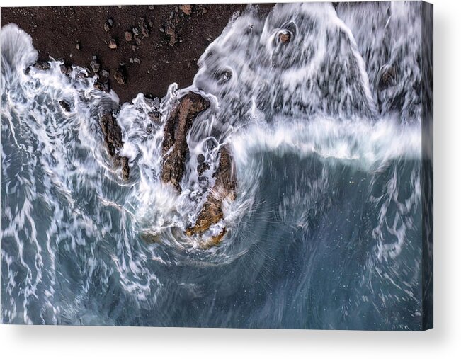 Hawaii Acrylic Print featuring the photograph Black Sand Beach Details by Christopher Johnson