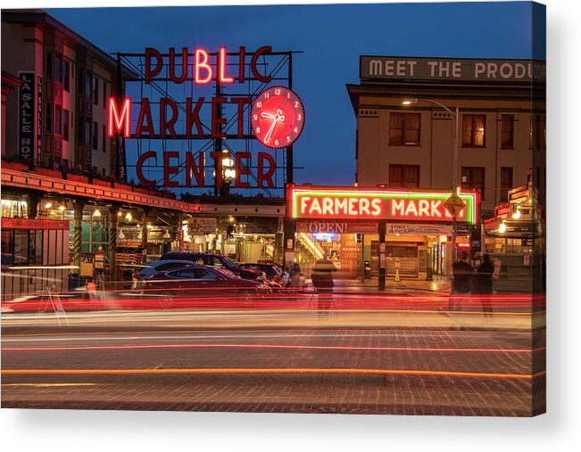 Seattle Acrylic Print featuring the photograph BLM Pike Place Market by Matt McDonald