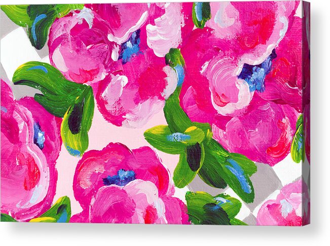 Abstract Flowers Acrylic Print featuring the painting Blossoming 2 by Beth Ann Scott