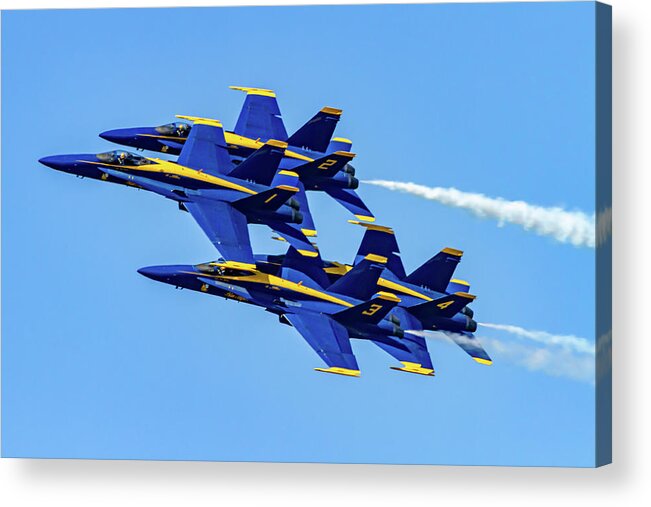 F-18 Acrylic Print featuring the photograph Blue Angels And Blue Skys by Bill Gallagher