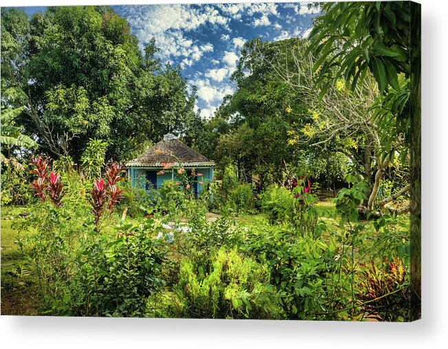 Small House Acrylic Print featuring the photograph Blue Cabin 2 by Micah Offman