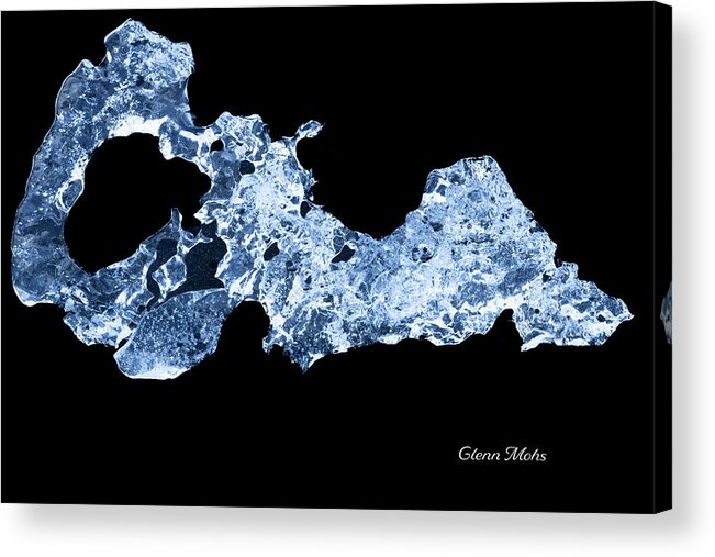 Glacial Artifact Acrylic Print featuring the photograph Blue Ice Sculpture 1 by GLENN Mohs