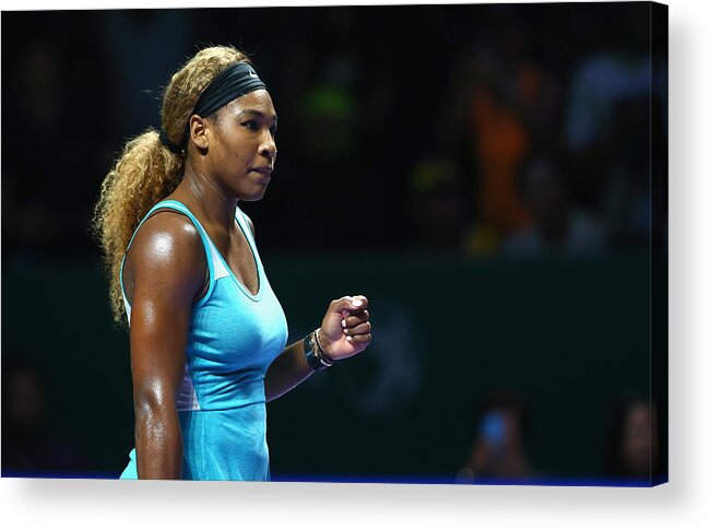 Tennis Acrylic Print featuring the photograph BNP Paribas WTA Finals: Singapore 2014 - Day Six by Clive Brunskill
