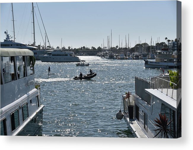 Yacht Acrylic Print featuring the photograph Boats at Marina Del Rey Harbor by Mark Stout