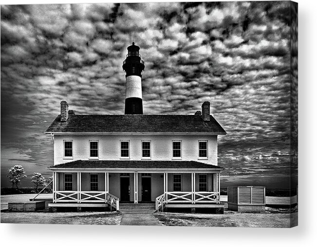 Infrared Acrylic Print featuring the photograph Bodie Island in black and white by Anthony M Davis