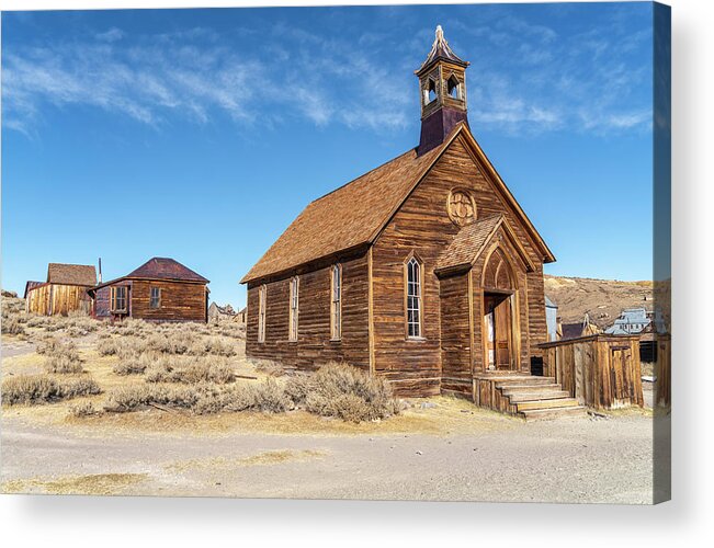Bodie State Historic Park Acrylic Print featuring the photograph Bodie Methodist Church by Gene Parks
