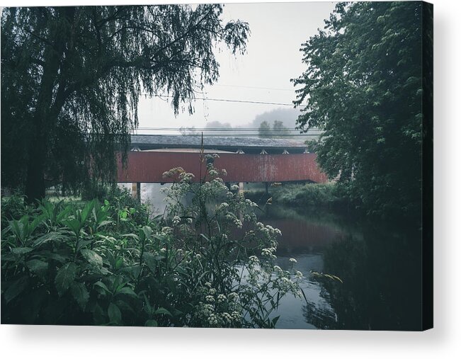 Allentown Acrylic Print featuring the photograph Bogert's Covered Bridge June Morning by Jason Fink