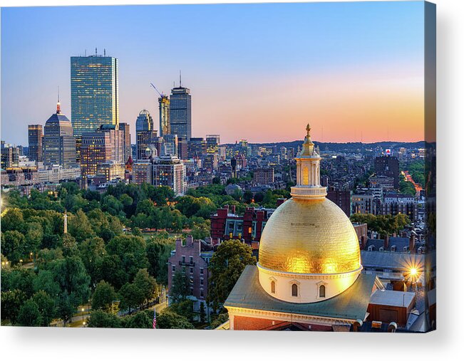 Boston Acrylic Print featuring the photograph Boston State House 1 by Michael Hubley