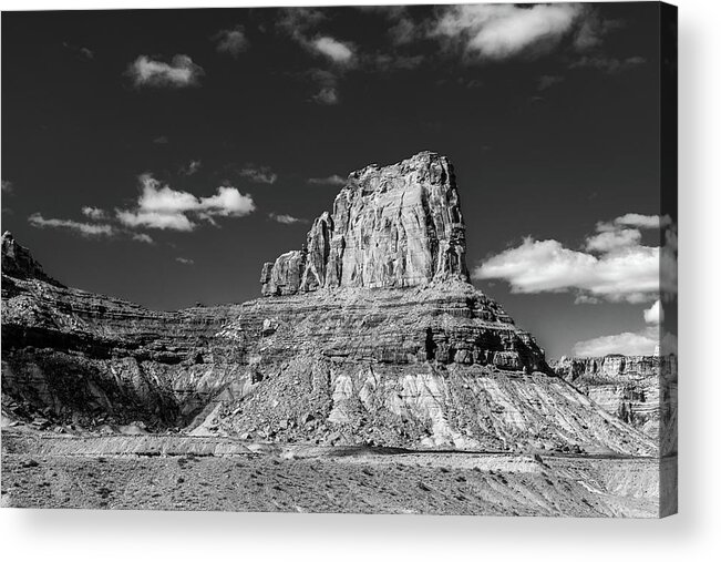 Autumn Acrylic Print featuring the photograph Bottleneck Peak - Black and White by Peter Tellone