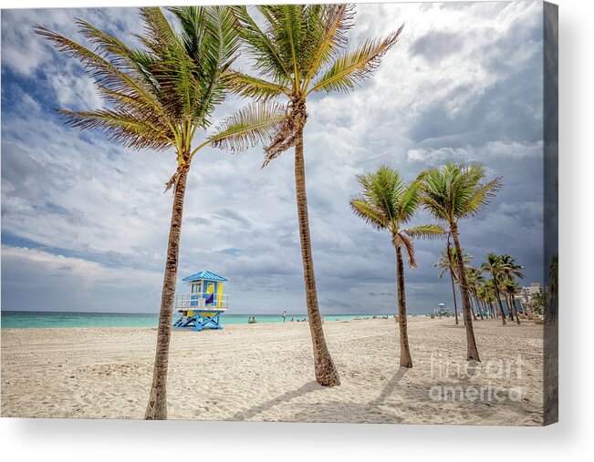 Beach Acrylic Print featuring the photograph Breezy Day on Hollywood Beach by Becqi Sherman