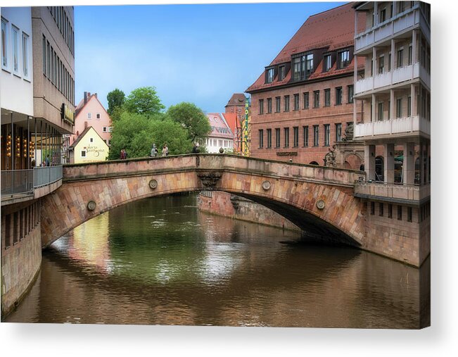 Germany Acrylic Print featuring the photograph Bridge in Old Town Nuremberg, Germany by Matthew DeGrushe