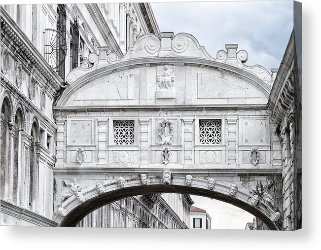 Built Structure Acrylic Print featuring the photograph Bridge of sighs in Venice. by AnetteAndersen