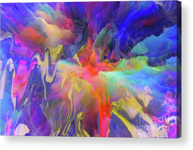 Paint Acrylic Print featuring the digital art Brilliant World by Yvonne Padmos