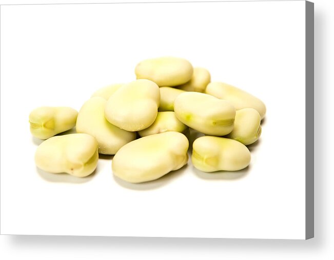 Pea Pod Acrylic Print featuring the photograph Broad beans by MarkGillow