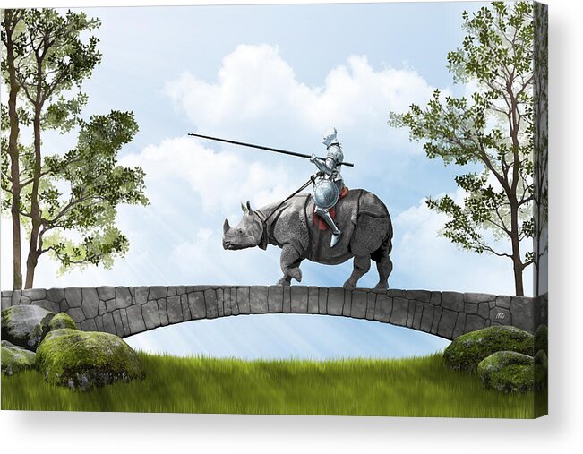 Knight In Armor Acrylic Print featuring the digital art Brothers in armors by Moira Risen