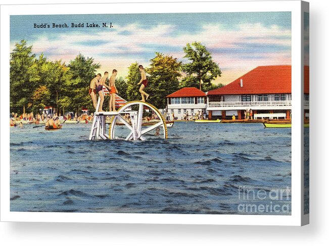 Budd Acrylic Print featuring the photograph Budds Beach at Budd Lake, NJ by Mark Miller