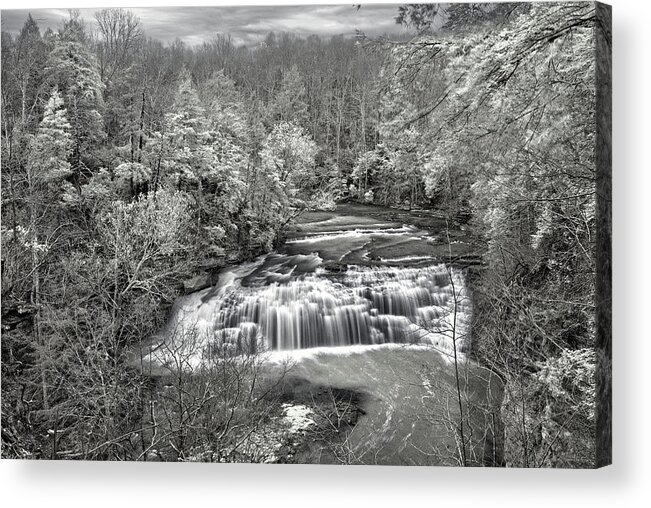 Burgess Falls Acrylic Print featuring the photograph Burgess falls state park at Cookeville TN by Peter Herman