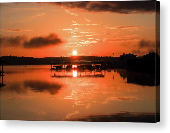 Lake Acrylic Print featuring the photograph Burning Clouds Sunrise by Ed Williams