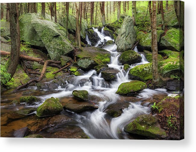 New England Waterfalls Acrylic Print featuring the photograph Buttermilk Falls Connecticut by Bill Wakeley