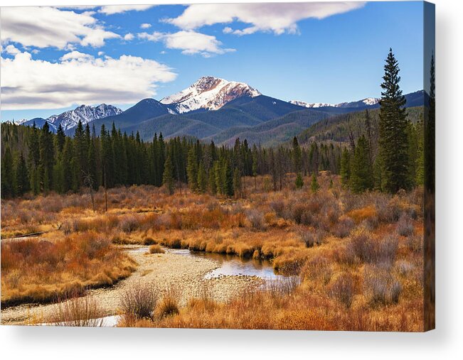 Byers Peak Print Acrylic Print featuring the photograph Byers Peak in the late autumn - Colorado Rockies by Ellie Teramoto