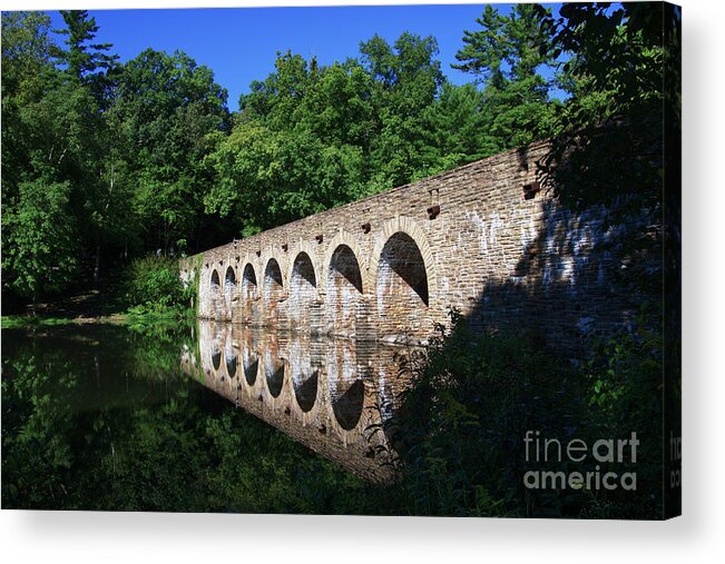 Nature Acrylic Print featuring the photograph Byrd Lake Bridge Dam 15 by Phil Perkins