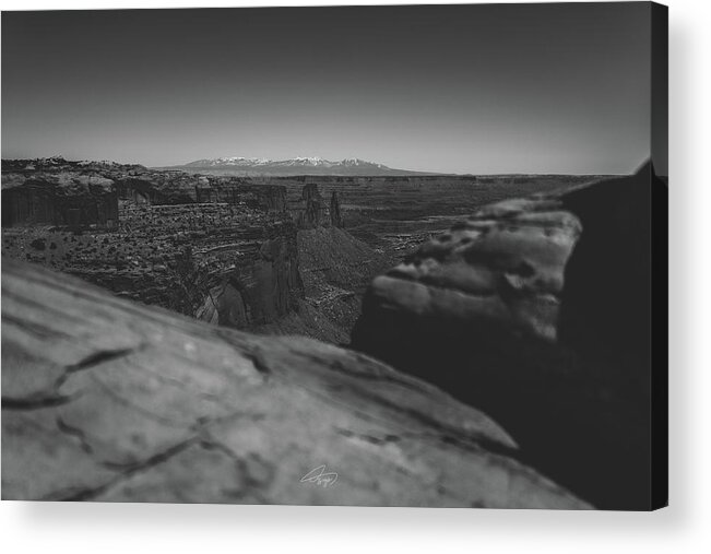  Acrylic Print featuring the photograph Canyonlands BW by William Boggs
