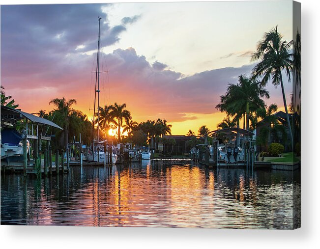 Cape Coral Acrylic Print featuring the photograph Cape Coral Sunset by Mary Ann Artz