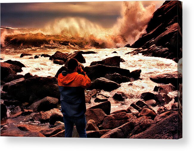 Sand Beach Acrylic Print featuring the photograph Capturing the Drama by Paul Mangold