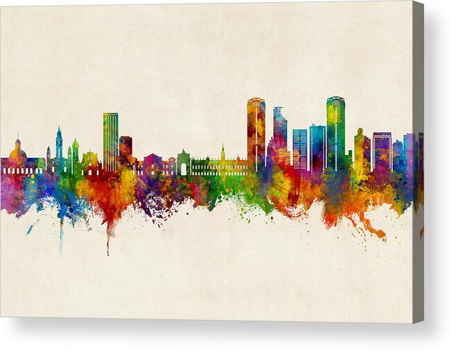 Caracas Acrylic Print featuring the digital art Caracas Venezuela Skyline #51 by Michael Tompsett