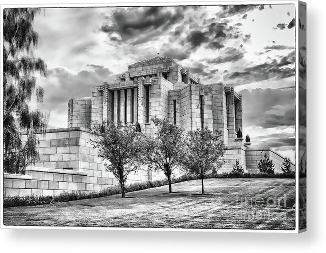 Temple Acrylic Print featuring the photograph Cardston Alberta Temple 3 by Teresa Zieba