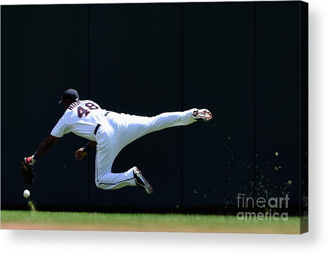 Second Inning Acrylic Print featuring the photograph Carlos Beltran and Torii Hunter by Hannah Foslien