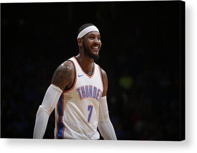 Carmelo Anthony Acrylic Print featuring the photograph Carmelo Anthony by Shane Bevel