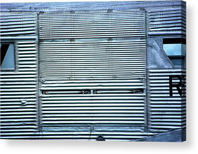 Corrugated Iron Acrylic Print featuring the photograph Case made of corrugated iron by Bernhard Schaffer