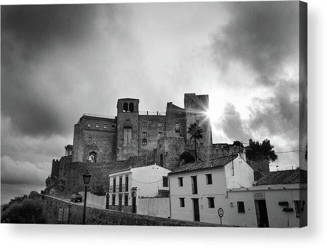 Black And White Acrylic Print featuring the photograph Castillo de Castellar de la Frontera by Naomi Maya