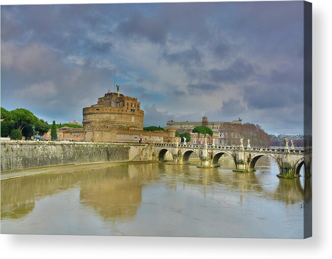 Castle Sant' Angelo Acrylic Print featuring the photograph Castle Sant' Angelo, Roma by Regina Muscarella