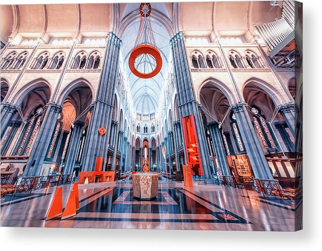 Arc Acrylic Print featuring the photograph Cathedral of Lille by Manjik Pictures
