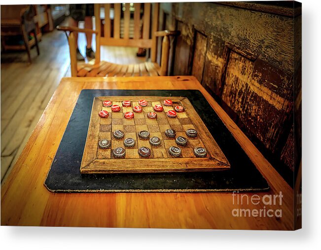 Checkers Acrylic Print featuring the photograph Checkers at the Old Country Store by Shelia Hunt