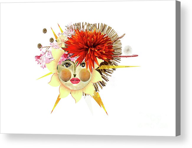  Suns Acrylic Print featuring the digital art Cherry Blossom Sun by Cbs Sunday Morning