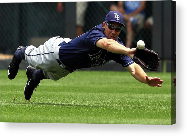 People Acrylic Print featuring the photograph Cheslor Cuthbert and Grady Sizemore by Jamie Squire