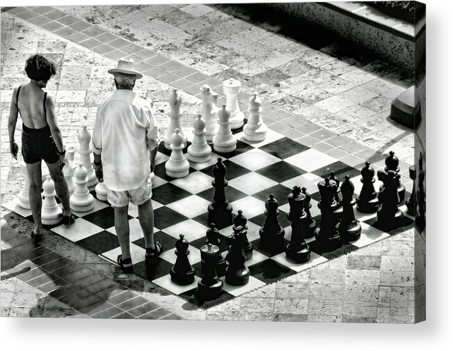 People Acrylic Print featuring the photograph Chess Board by Kevin Duke