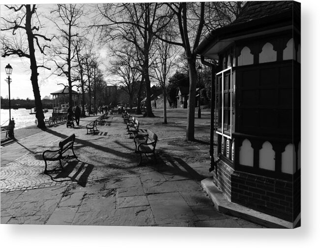 Cheshire Acrylic Print featuring the photograph CHESTER. The Groves. Benches. by Lachlan Main